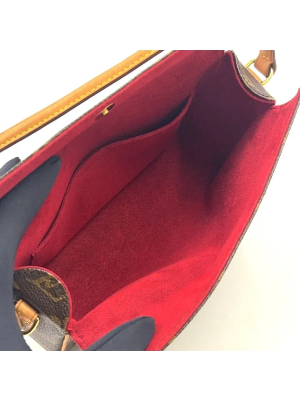 Louis Vuitton Recital Monogram Leather Brown Handbag Gold
